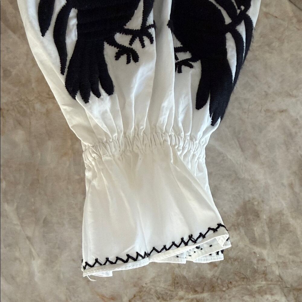 Joie Cleavanta Embroidered Peasant Blouse in Clean White Caviar, XS - Picture 7 of 7